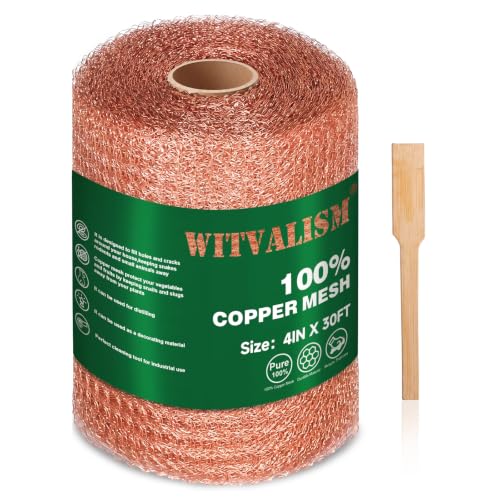 Copper Mesh Rodent Control Set, 4in x 30ft Premium Pure Copper Wool in Roll