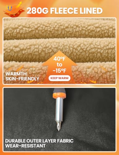 TBMPOY Men's Winter Canvas Jacket Thick Sherpa Fleece Lined Trucker Work Utility 5 Pockets Cotton Warm2