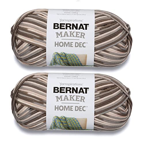 Image of Bernat Maker Home Dec Pebble Beach Varg Yarn - 2 Pack of 250g /8.8oz - Cotton - 5 Bulky - 317 Yards - Knitting, Crochet, Crafts & Amigurumi