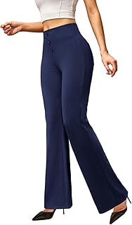 keriffe Womens Bootcut Dress Pants High Waist Stretchy Business Work Casual Trousers with Back Pockets Office Slacks