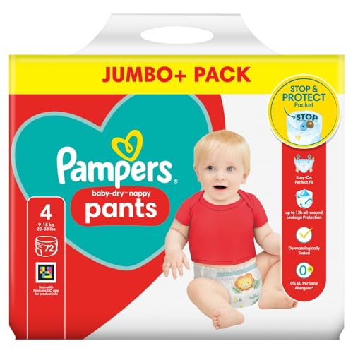 Pampers Baby Dry Nappy Pants Size 4 72 Nappies 9kg-15kg Jumbo+ Pack