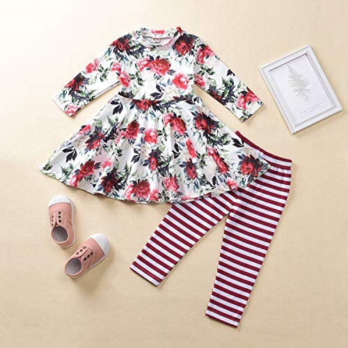 Image of Toddler-Girls-Fall-Clothes-Set Little Girls Highlow Tunic Tops+Leggings Outfit Boutique Clothing