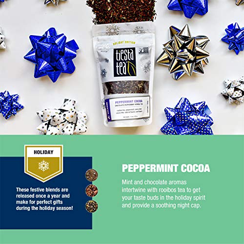 Tiesta Tea - Cozy Peppermint Cocoa, Loose Leaf Chocolate Peppermint Herbal Tea, No Caffeine, Hot & Ice Tea, 1.5 Oz Pouch - 25 Cups, Natural Flavors, Rooibos Herbal Tea Loose Leaf #TOP2