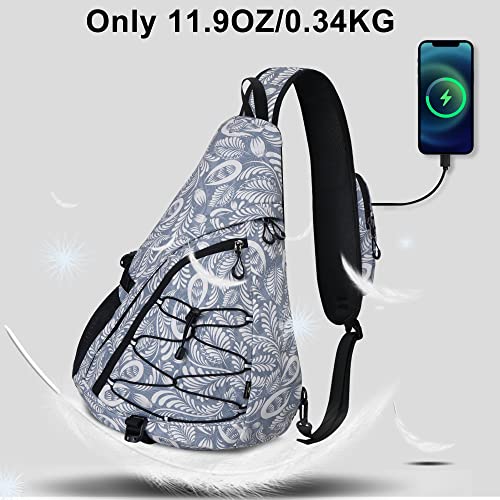 N Nevo Rhino Sling Bag For Men Women, Sling Backpack Waterproof, Day Pack Hiking Bag Casual Shoulder Bag,Small Crossbody Sling Bags For Outdoor, Travel, Cycling, Camping (Grass4) #TOP3