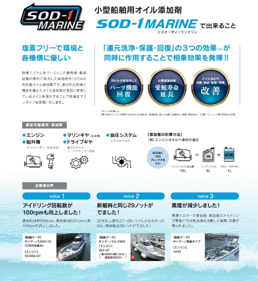 Amazon.co.jp: D1ケミカル 船舶用オイル添加剤 SOD-1 MARINE 1L : 車
