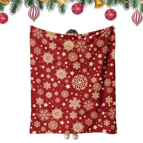 Satiskid Weihnachtsdecke Wurf, 100 x 150cm Rot Schneeflocke Home...