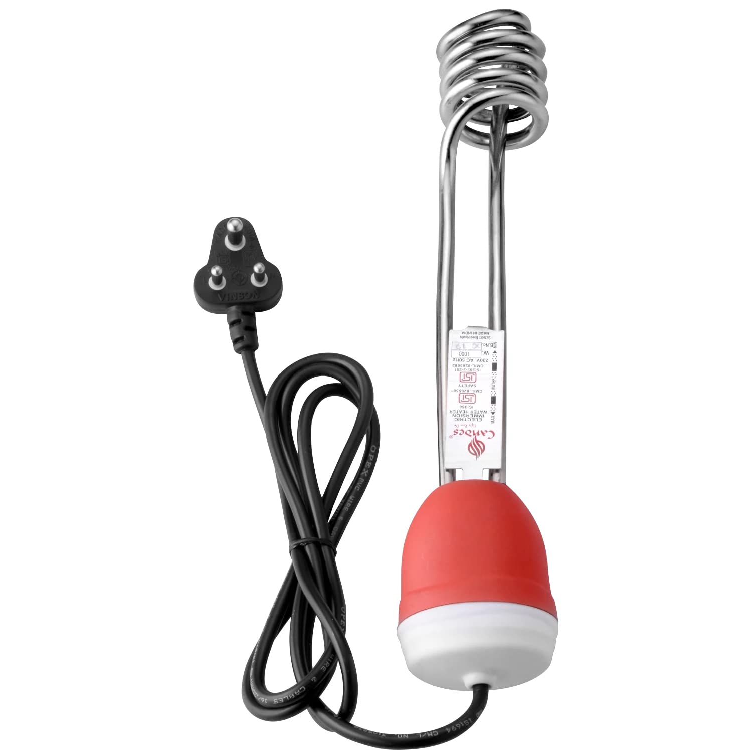 Buy Candes Grand 1000 W ISI Mark Shock-Proof u0026 Water-Proof Immersion Heater  Rod (Red) Online at Low Prices in India - Amazon.in
