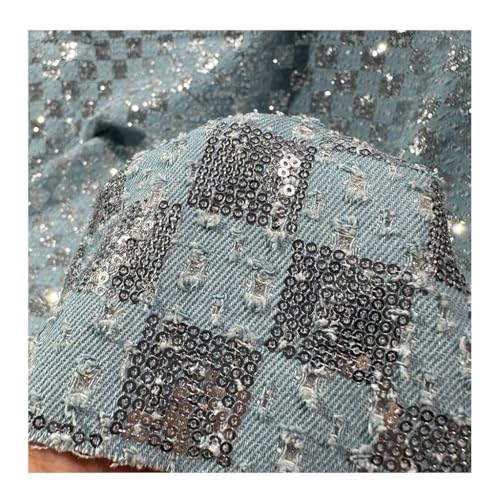 Tissu denim jacquard pour couture de vêtements et pantalons épais (3x1.5M)