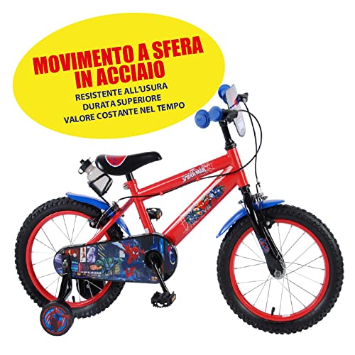 Hasbro Vélo pour Enfants Spiderman Taille 16' Premium Pouces Bébé – garçon, Rouge