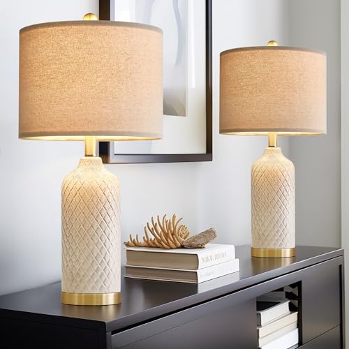 G-Safava 24.25 Inch Table Lamps Set Of 2 Modern Ceramic Lamps For Living Room Bedside Lamps Gold Lamps For Night Stands Boho Bedroom Lamps Farmhouse Side Table Lamps End Table Lamps thumb #6