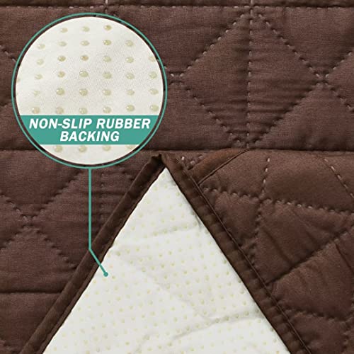 Yurihome Non-Slip Recliner Cover For Recliner Chair, Waterproof Recliner Sofa Slipcover Couch Cover Furniture Protector With Pocket And Elastic Straps For Pets Kids Dog Cat, 23"/Small, Chocolate #TOP2