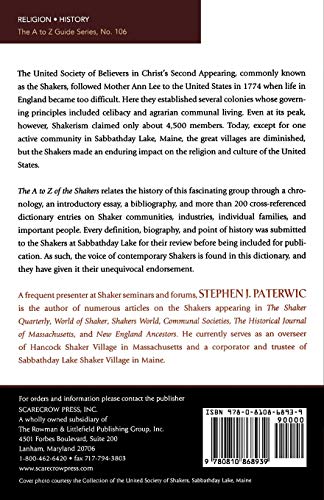 The A To Z Of The Shakers (Volume 106) (The A To Z Guide Series, 106) #TOP1