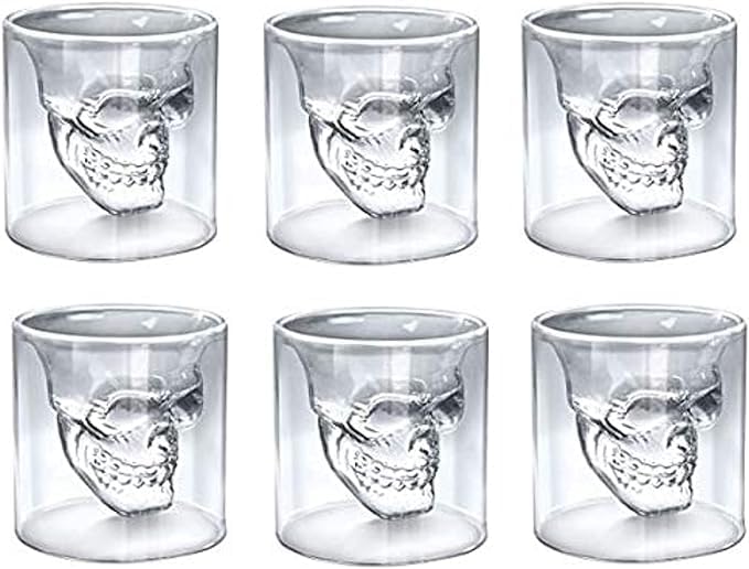 CRYSTAL SKULL SHOT GLASS (6PCS SET)