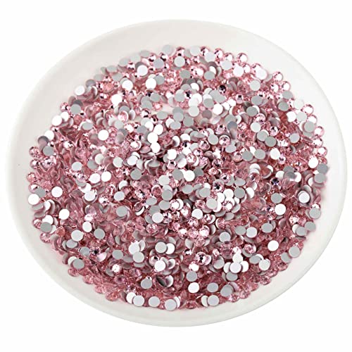 Image of Beadsland Flat Back Crystal Rhinestones, Light Pink, SS30, 576pcs | Flatback Glass Gems, 6.3-6.5mm, for Nail Art Craft, Glue Fix,Light Rose