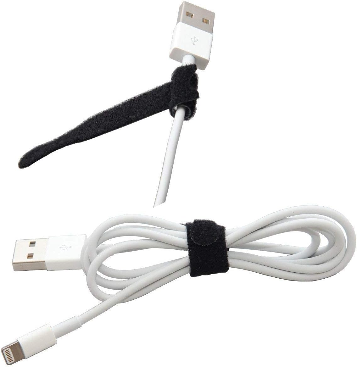 ENVISIONED Black Multipurpose 3M Adhesive Cable Clips Bundled with 1/2" x 8" Black Cable Ties