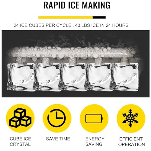Máquina fabricadora de hielo eléctrica, automática y portátil para cubos, ideal para hogar, bar y uso en mostrador o independiente miniatura 6