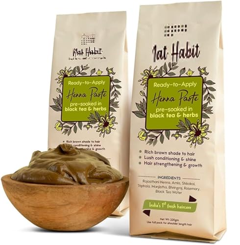 Verem NAT Habit - Back to Natural Secrets Everyday - Pasta de henna lista para aplicar, 7.76 oz, color marrón oscuro (paquete de 2)