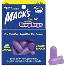 Macks Slim Fit Soft Foam Earplugs, 5 Pair - Small Ear Plugs for Sleeping, Snoring, Traveling, Concerts, Shooting Sports & Power Tools | Made in USA