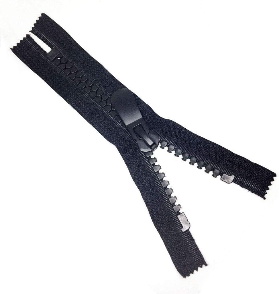 Lalian - 1 cremallera negra de 60 cm, 70 cm, 80 cm, 90 cm, 100 cm, 120 cm, 150 cm, 8 # 15 # para coser chaquetas, bolsas al aire libre (negro 8#, 120 cm)