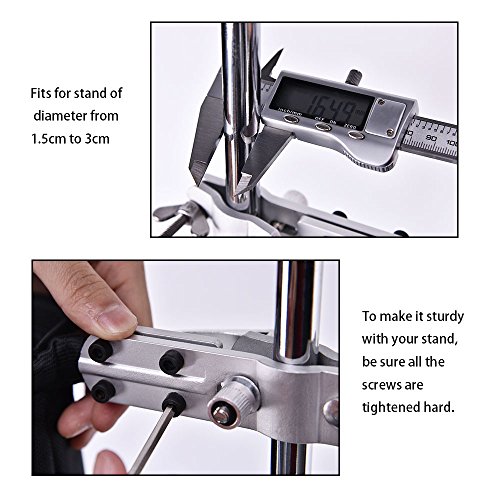 Rayzm Drumstick Halter/Trommelstockhalter/Trommelstock Tasche Beutel, Nylon Mallet/Brush/Beater Stickhalter mit Aluminium-Klemme für Drum Kits & Notenständer, bis zu 12 Paar Sticks - Image 6