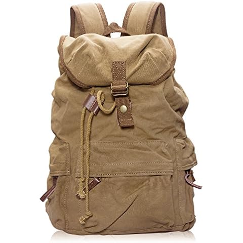DRF Mochila para Cámara Réflex Lona Vintage Aire Libre con Cubierta BG20 (Caqui) Cover