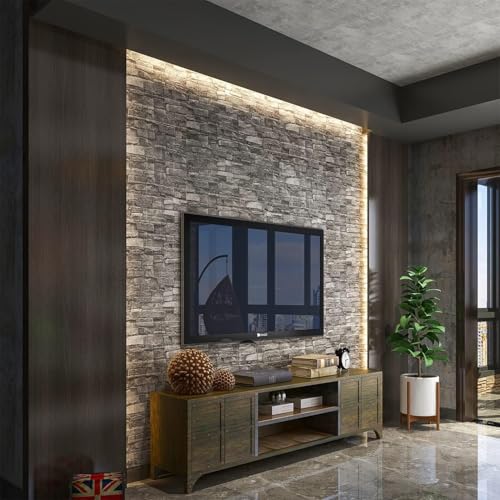 Image of 3D Brick Wallpaper for Wall | Self Adhesive PE Foam DIY Panel | Peel & Stick Decor for Home, Living, Bedroom & Office (70 x 77 cm, Appx 5.8 Sq Ft) (1, Black Stone)