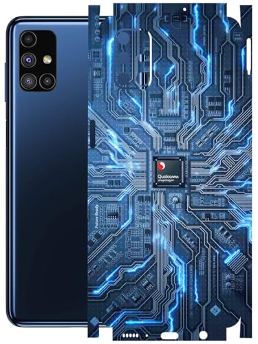 Image of AtOdds - Full Body Back Screen Guard Protector Film - Lamination Wrap Skin Sticker Compatible with Samsung Galaxy M51 | Scratchproof Matte Finish (Circuit)