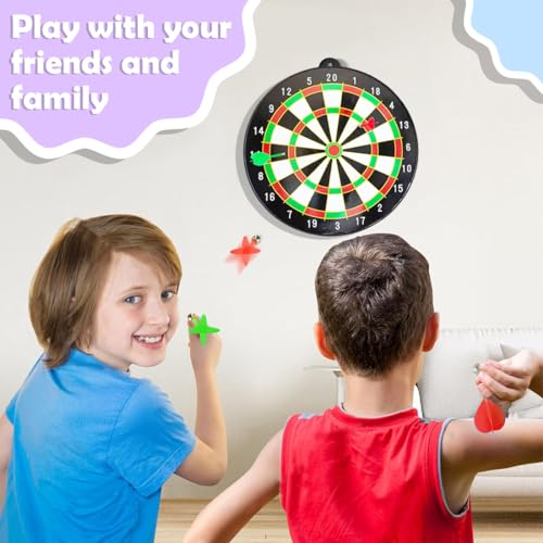 Image of Wembley Dart Board with Dart for Kids & Adults with 8 Magnet Darts - Board Game for Kids 5 6 7 8 9 10 11 12 Years Indoor Game Gifts for Boys & Girls