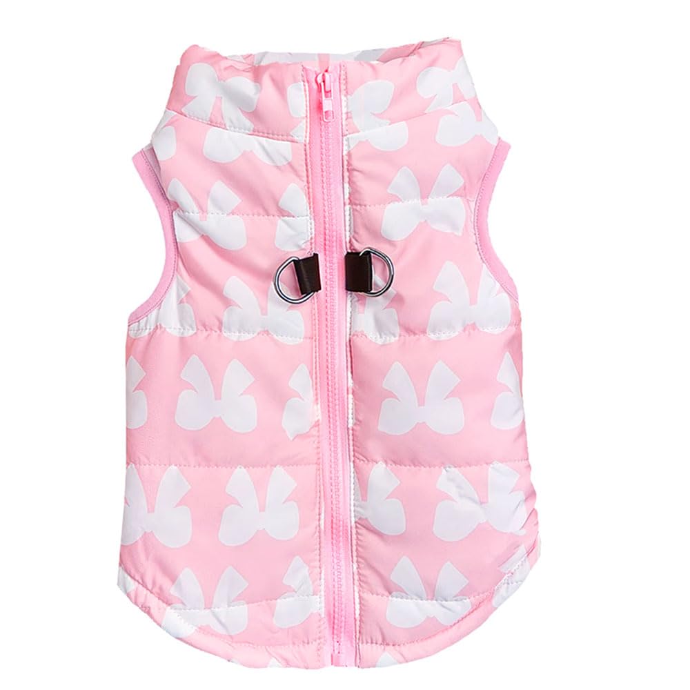 Voarge Chaqueta para Mascotas Abrigos abrigados, Invierno para Perros pequeños, Chaleco cálido con Cremallera para Perro, Chihuahua Pequeña Mascota Invierno Chaleco Caliente (XS, Rosa)