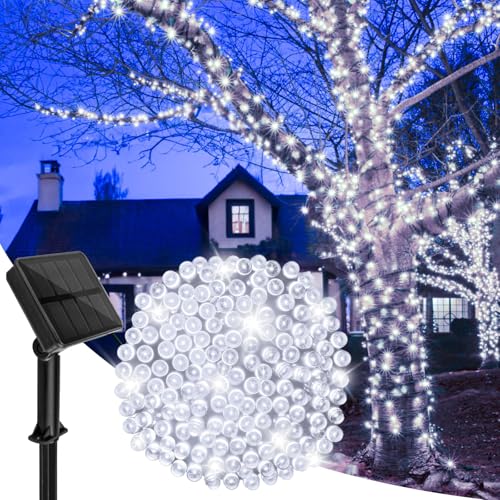 BYHANG Luces Navideñas, Luces de Navidad para Exterior, 20M 200 LED Luces para Arbol de Navidad con Panel Solar, IP44...
