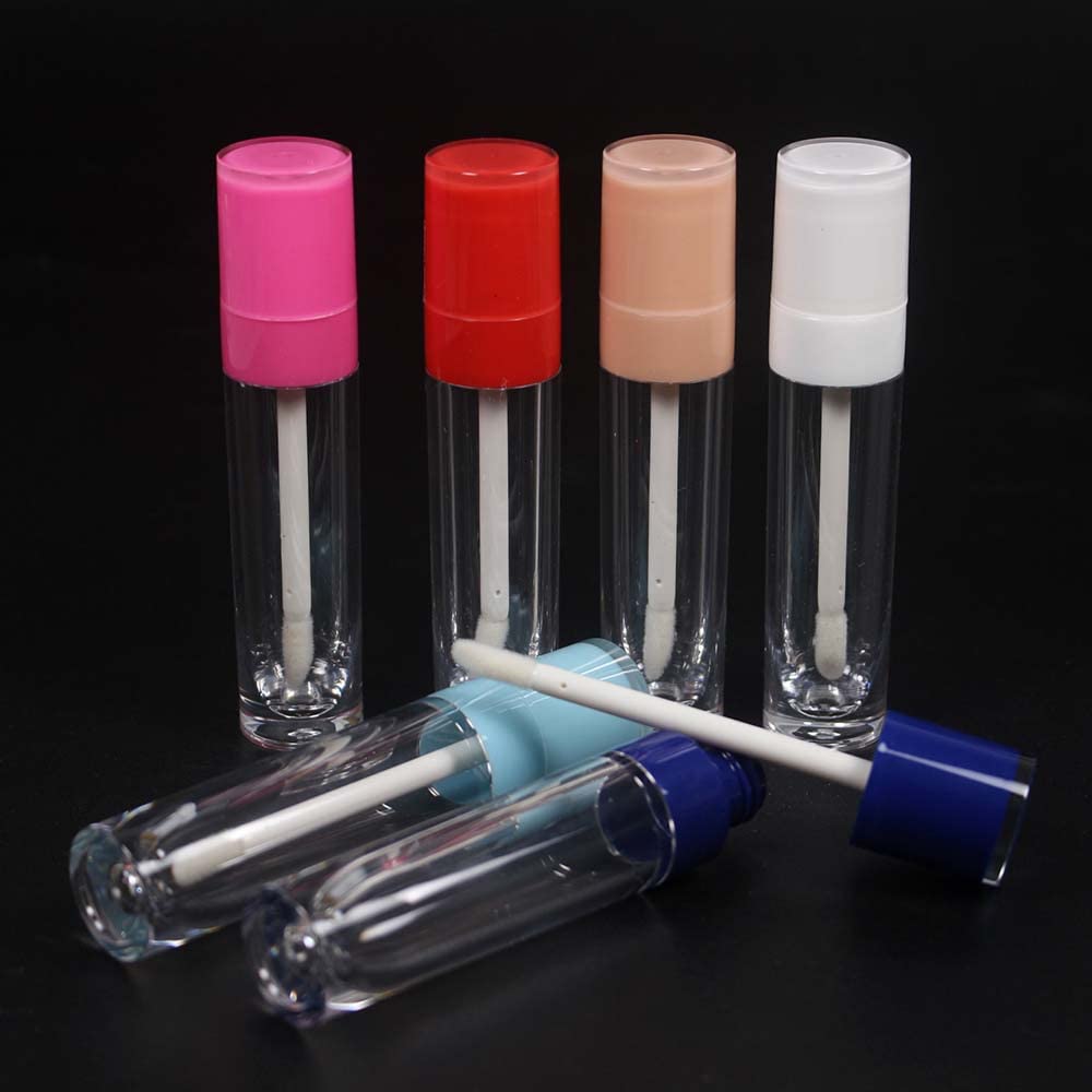 24 tubos de brillo de labios redondos vacíos de 6 ml, Rosa/Rebel Fun.,