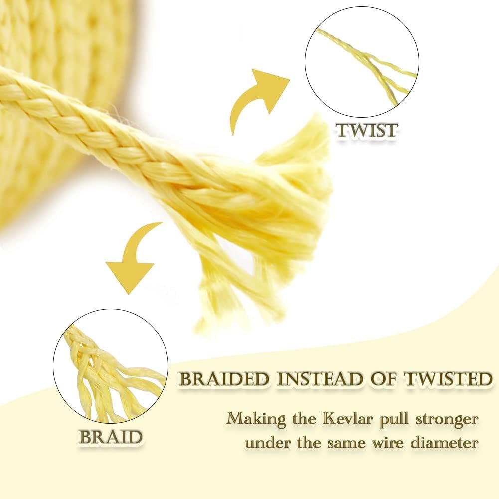 9KM DWLIFE 100% Kevlar Braided Line,Multipurpose Braided Cord Utility Rope Kite line/Camping Cordage/Fishing Tackle Assist/Model Rocket Heat and Cut Resistan - Image 3