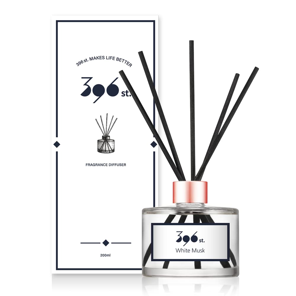 396 st.Reed Diffuser, White Musk, 200ml(6.7oz) / Reed Diffuser Sets, Scentsy Home Fragrance, Scented Oils, Home & Bathroom Décor