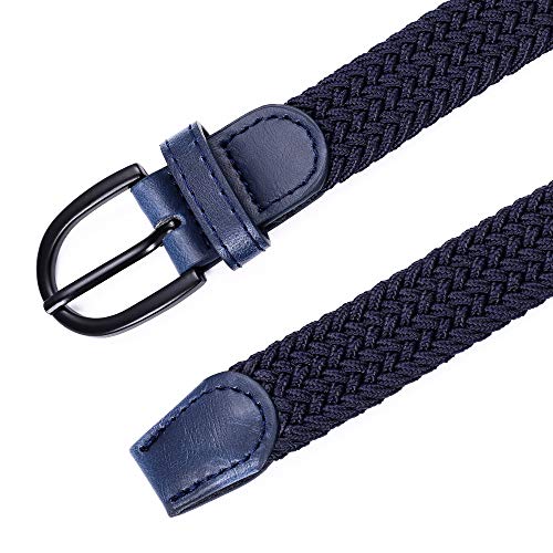 Image of Young Boys Girls | Braided Stretch Elastic Belt | Pin Prong Buckle | Loop End Tip | 1 inch width | 5 Sizes 5 Colors