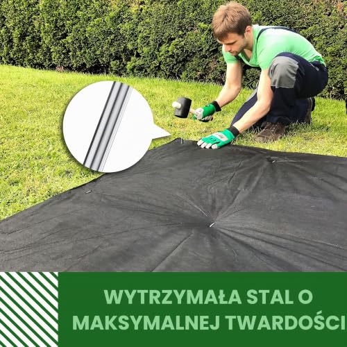 GardenGloss Stalowe Kotwy Przeciw Rdzy (100 szt.) – Solidne Szpilki do Agrowłókniny, Siatek, Ogrodzeń i Kempingu – 150 mm Długie, 25 mm Szerokie, Ø 3 mm