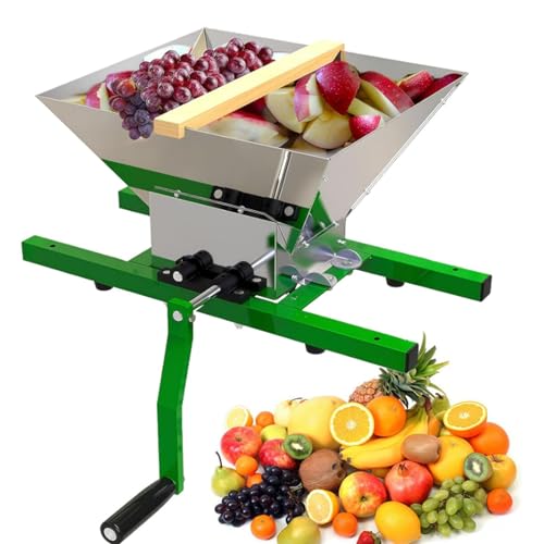 Trituradora manual de frutas, molinillo de uva de acero inoxidable de capacidad de 7 litros, prensa de vino de manzana y sidra, raspador de verduras para jugo y vino caseros