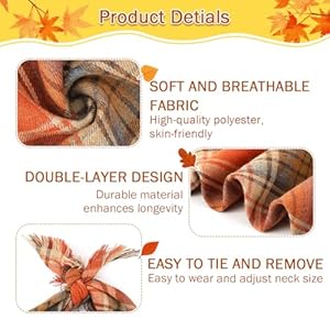 Vivifying Thanksgiving Dog Bandana, 2 Pack Halloween Fall Classic Plaid Dog Scarf with Tassels Edges, Funny Pet Apparel & Accessories Costume for Photo Prop, and Party Decor (Large, Yellow&Orange) Vivifying Thanksgiving Dog Bandana 2 Pack Halloween Fall Classic Plaid Dog Scarf with Tassels Edges Funny Pet Apparel Accessories Costume for Photo Prop and Party Decor Large YellowOrange