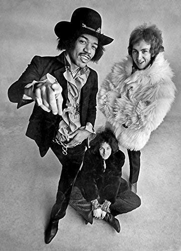 Jimi Hendrix Experience. Guitar Hero Retro 1968 Poster Various Sizes (A4 Size 21 x 29 cms)