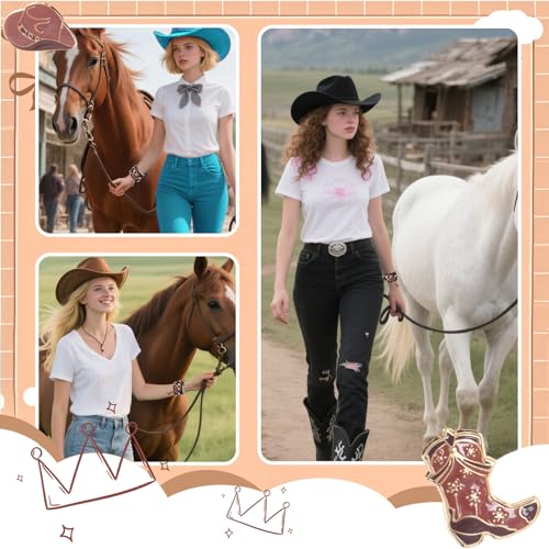 Western Cowgirl Bracelets Cowgirl Beaded Stretch Bracelets for Women Summer Beach Jewelry Accessories Christmas Birthday Gifts2