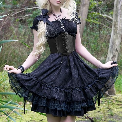 Zando Lace up Pirate Corset Belt for Women - Elastic Waist Belt Vintage Renaissance Accessories for Daily Halloween Cosplay3