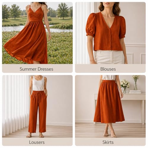 Image of Soimoi Orange Solid 60 * 60's Cotton Cambric Fabric by the Yard, 56 Inch Wide Light Weight Material Suitable for Kurtis, Blouses, Kids Clothing, Tunics, Dresses and Summer Apparel
