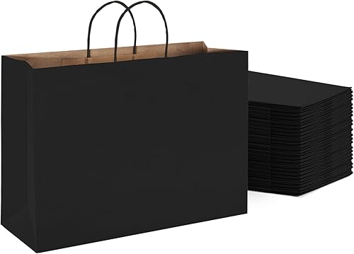 Miniatura 13 de METRONIC Paquete de 200 bolsas de papel blanco de 5.25 x 3.75 x 8 pulgadas, bolsa de regalo pequeña de papel kraft con asas recicladas para fiestas