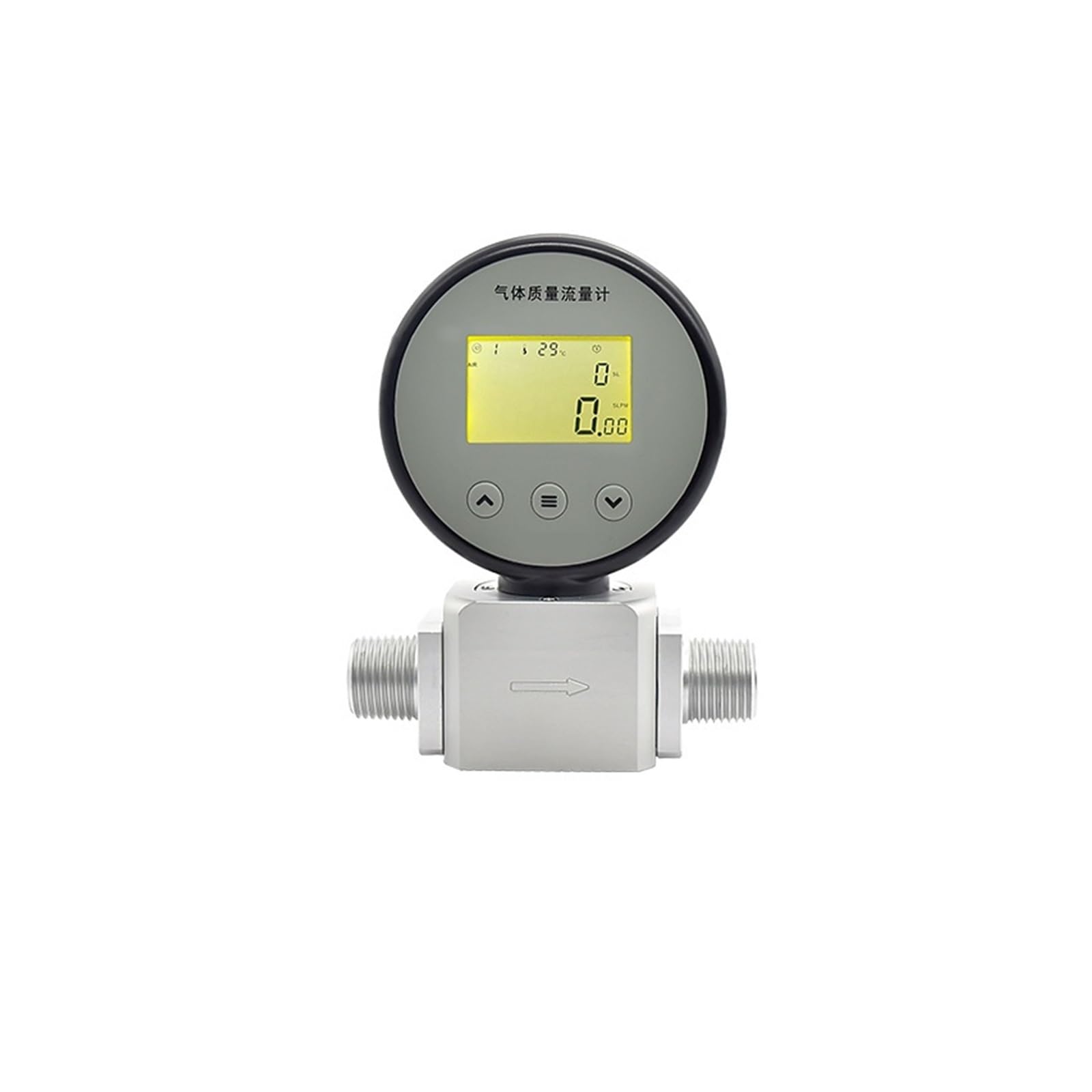 Digitalanzeige-Massengasdurchflussmesser Luftstickstoff kann Durchflussgeräte NPT1/2-Massendurchfluss- und Temperaturmessung messen Lange Arbeitszeit(500ml)