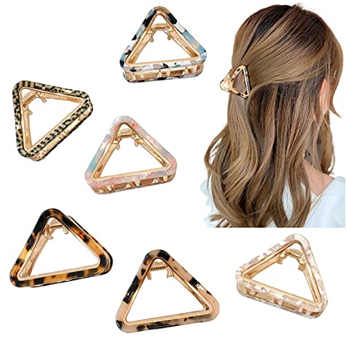 Yusier 6 Pcs Small Hair Claw Clips 2 Inch Acetate Hair Jaw Clips 6 Colors Fashion Leopard Claw Hair Clips For Women Girls #TOP18