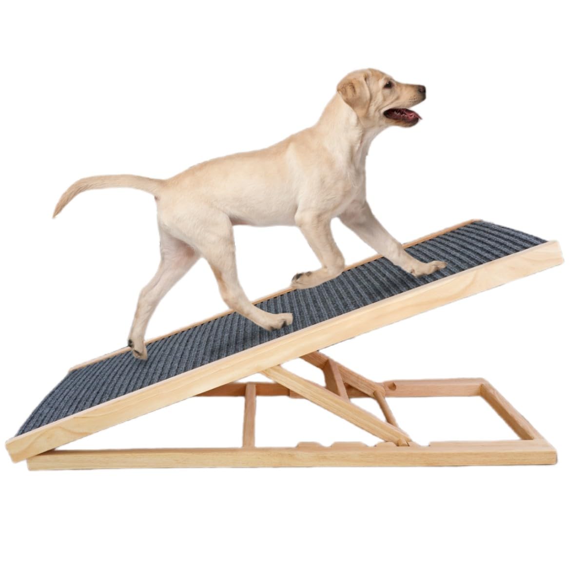 Rampa ajustable para mascotas para todos los perros y gatos, rampas plegables de madera portátiles para perros, para coche, SUV, sofá, para camas altas, altura ajustable, rampa resistente para