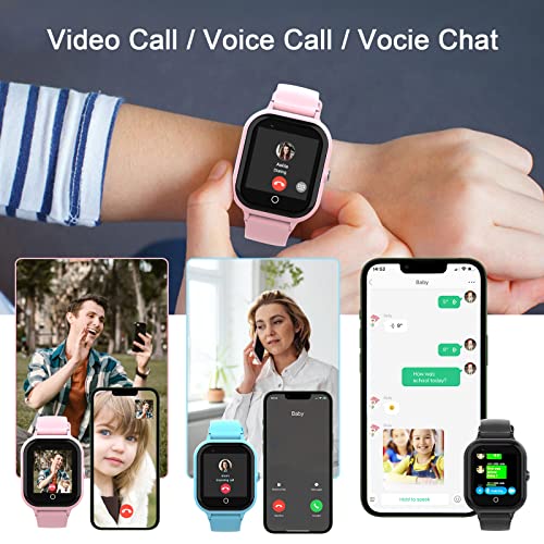 wonlex Kids Smart Watch with GPS Tracker and Calling, 4G Smartwatches Girls Boys with SIM Card SOS Camera Voice Video Call School Mode for Kids Children Aged 4-12 Birthday Gifts (Pink)3