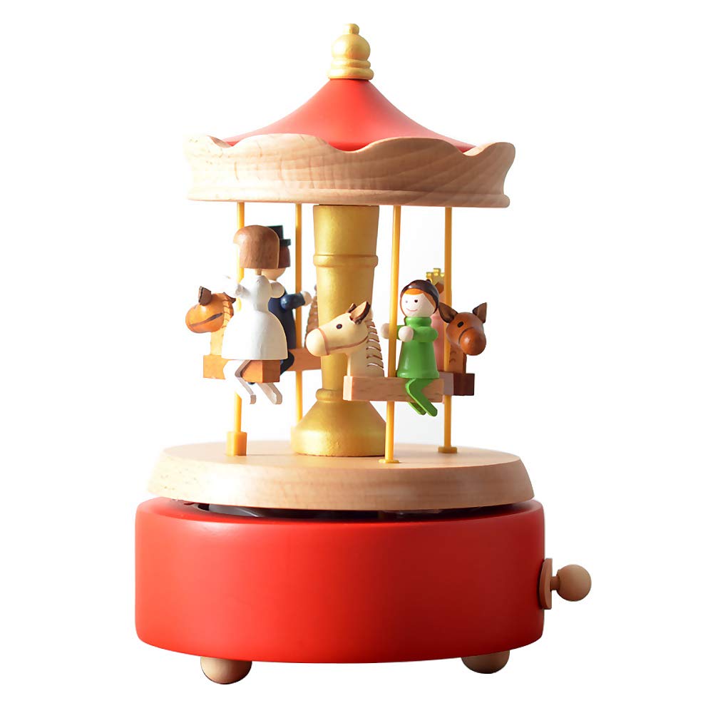 Amazon.com: LILYXIN Carousel Music Box, Handmade Wooden Merry-Go