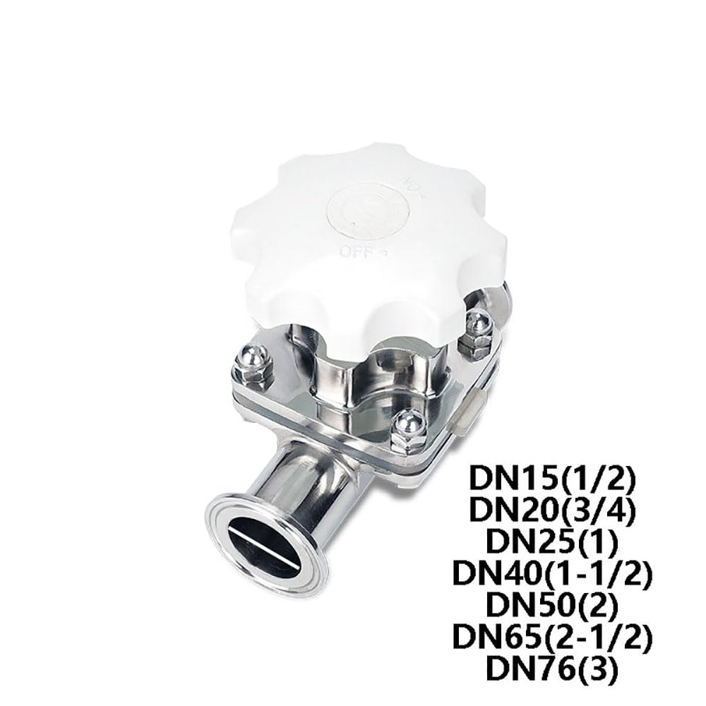 Edelstahl-Membranventil, DN40 1-1/2" Sanitär 2 Wege Silikon Dichtung Tri-Clamp Membranventil für Lebensmittel/chemische Industrie