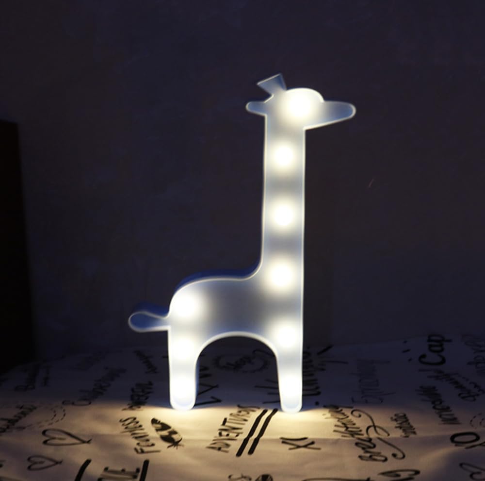 zhonghua Star Marquee Sign Lights, LED Marquee Letter Lights Sign Marquee Night Light for Kids Room Lamp Battery Operated (Blue Giraffe)