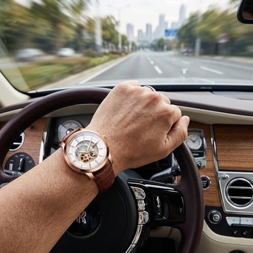 Image of ALIX Automatic Mechanical Watch Silicone Band Water-Resistant Stylish Gift for Men